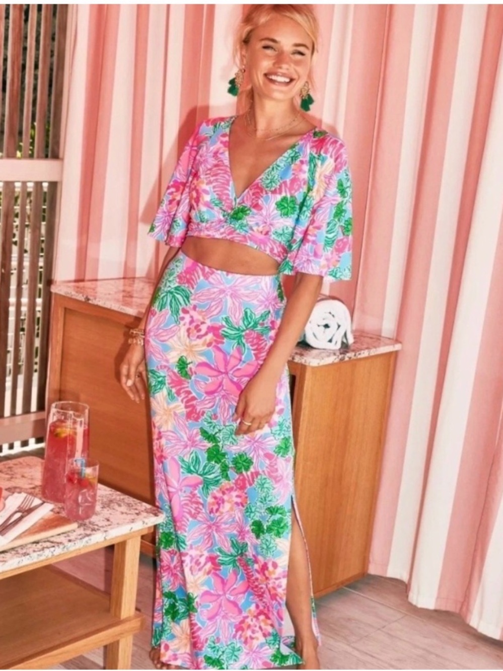 Lilly Pulitzer Minka Crop Top and Maxi Skirt Set